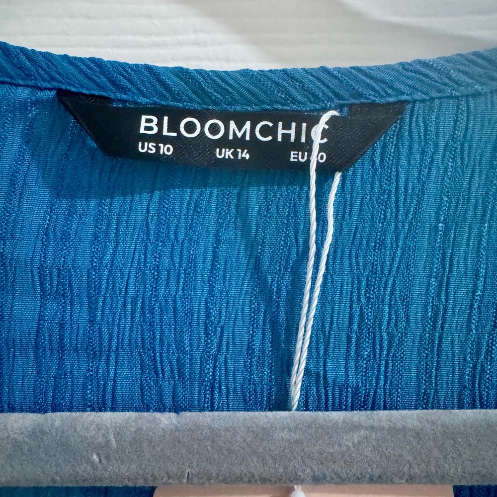 BloomChic Teal Textured Blouse - Picture 3 of 10